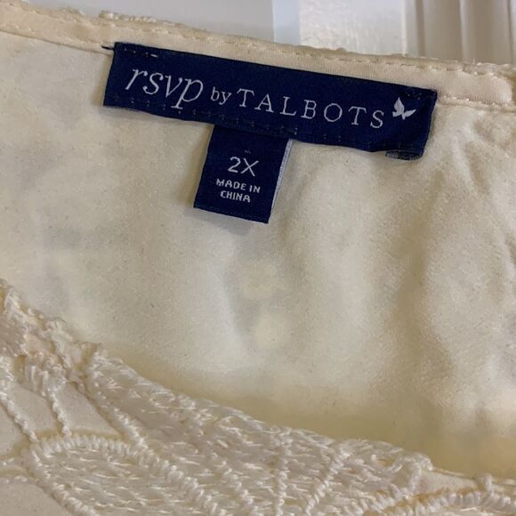 RSVP by Talbot 2X NWOT never washed/worn. Cream color with scallop lace overlay - Picture 5 of 8